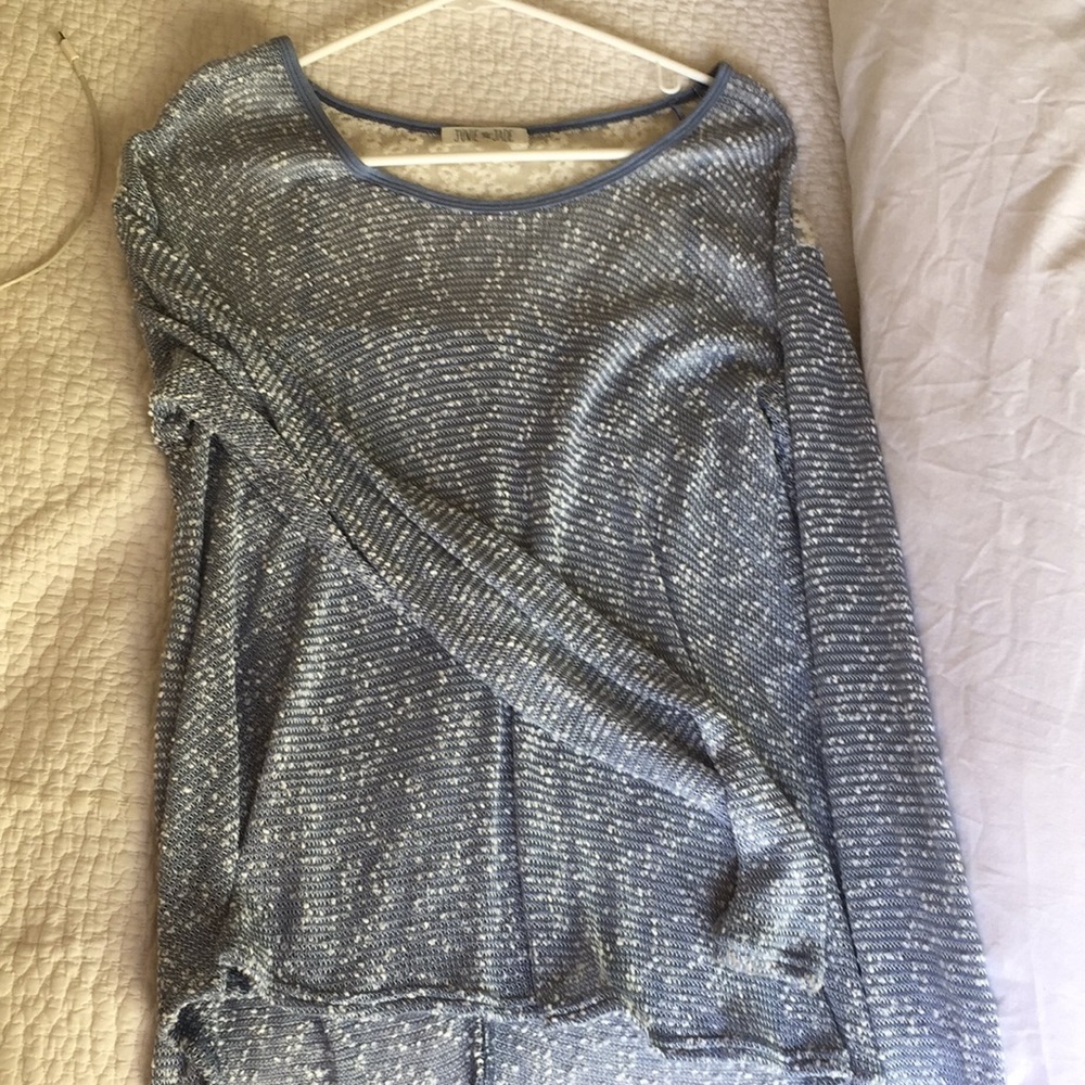Tweed/knit long sleeve light tee